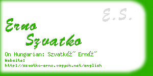 erno szvatko business card